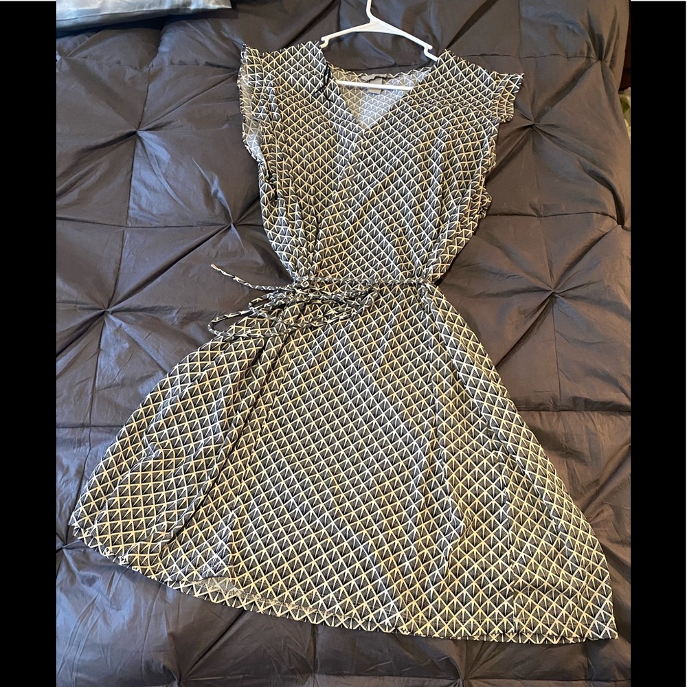Black and white geometric dress